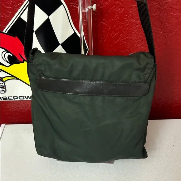 Prada Dark Green Nylon Messenger Bag - Picture 6 of 10